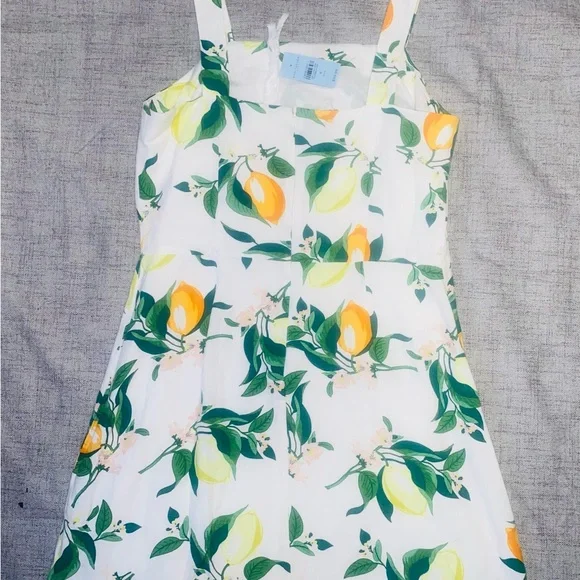 Size 6P Ann Taylor (NWT) Lemon Sundress, Square Neck Sheath Dress, Line - Picture 4 of 13